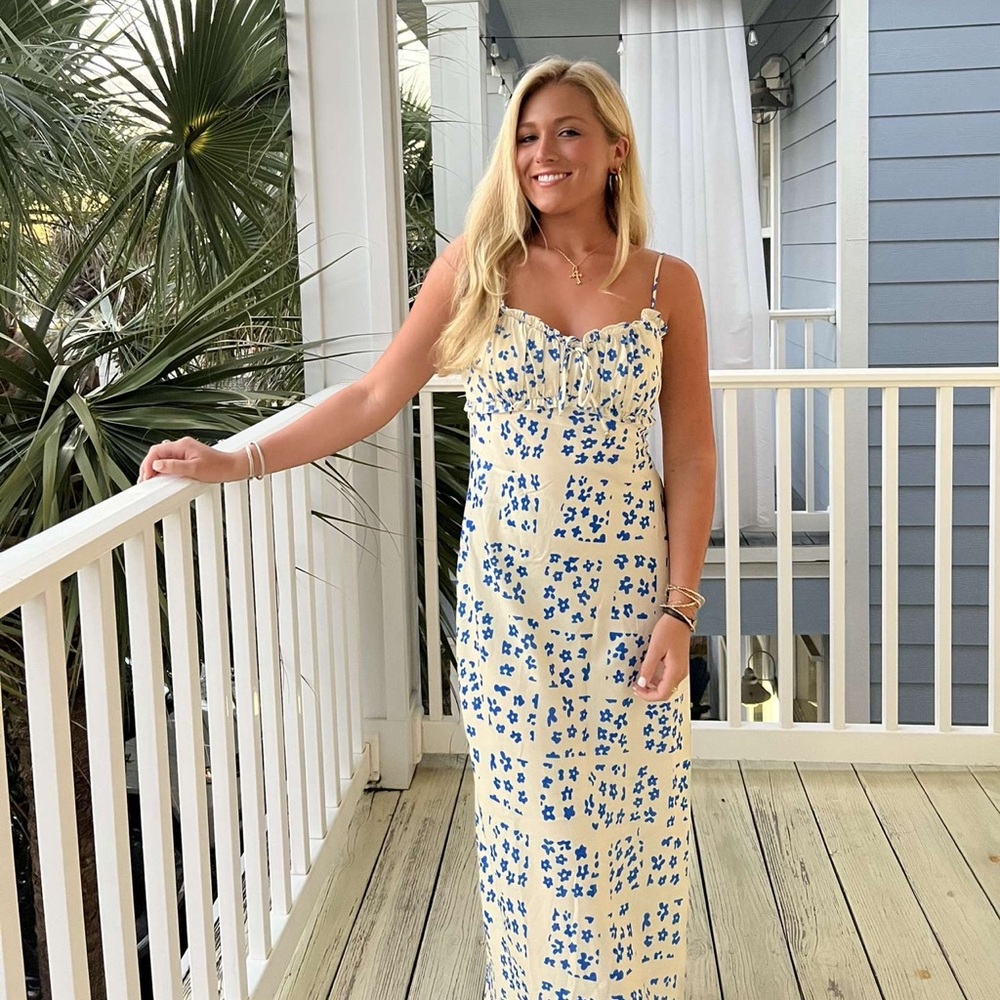 Floral Blue and White maxi dress